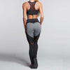 Hayoha Fashion Heart Pattern Mesh Splice Leggings Athleisure Fitness Clothing Elastic Leggings Women Pants