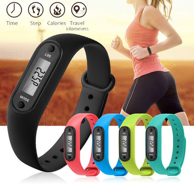 2018 Sport Smart Wrist Watch Bracelet Display Fitness Gauge Step Tracker Digital LCD Pedometer Run Step Walking Calorie Counter