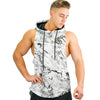 New Men Bodybuilding Tank Tops Gyms Fitness Workout Sleeveless Hoodies Man Casual Camouflage Hooded Vest Male Camo Clothing