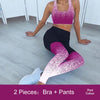 2PCS Yoga Set Women Gym Fitness Clothing High Waist Yoga Leggings Set Running Sportswear Energy Seamless Leggings+Strappy Bra