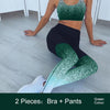 2PCS Yoga Set Women Gym Fitness Clothing High Waist Yoga Leggings Set Running Sportswear Energy Seamless Leggings+Strappy Bra