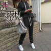 Lurehooker Women's Sports Suits Sexy Tracksuit 2 Piece Set Solid Hooded Yoga Clothes Fitness Suit Clothing Gym Running Sets