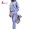 Lurehooker Women's Sports Suits Sexy Tracksuit 2 Piece Set Solid Hooded Yoga Clothes Fitness Suit Clothing Gym Running Sets