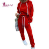 Lurehooker Women's Sports Suits Sexy Tracksuit 2 Piece Set Solid Hooded Yoga Clothes Fitness Suit Clothing Gym Running Sets