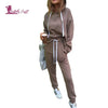 Lurehooker Women's Sports Suits Sexy Tracksuit 2 Piece Set Solid Hooded Yoga Clothes Fitness Suit Clothing Gym Running Sets