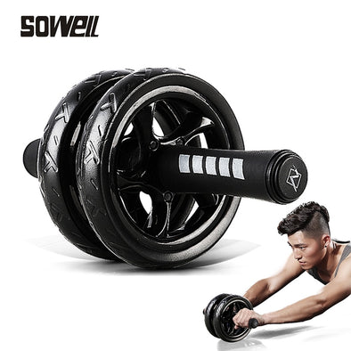2019Muscle Exercise Equipment Home Fitness Equipment Double Wheel Abdominal Power Wheel Ab Roller Gym Roller Trainer Training