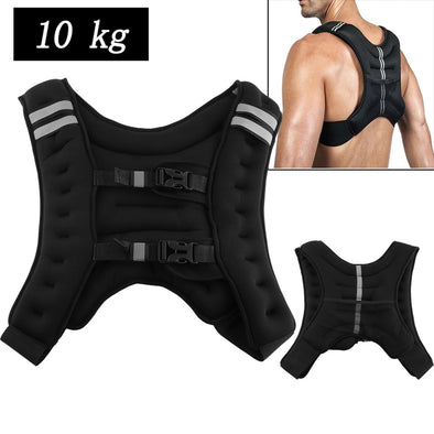 10kg Running Weight Jacket Weighted Vest Outdoor Sport Boxing Training Workout Fitness Equipment Waistcoat Jacket Sand Clothing
