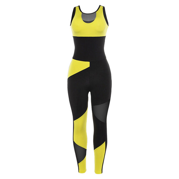 Women Sport Suit Female Yoga Set Mesh Siamese Gym Wear Running Clothing Tracksuit Sexy Ensemble Sportswear Jumpsuits Fitness