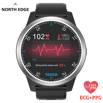 NORTH EDGE Smart PPG+ECG Blood Pressure Men Women Watches Fitness Tracker Heart Rate Monitor Pedometer Digital Wristwatches Hour