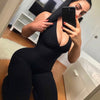 2019 Woman sexy one piece Yoga Set Mesh Patchwork Black Sport suit Fitness Jumpsuit clothing sports wear women gym yoga suit
