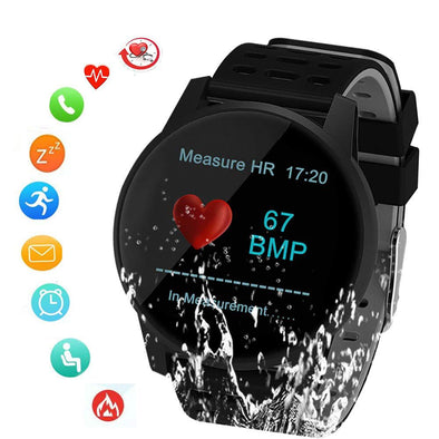 SUNROAD Smart Sports Watch Blood Pressure Heart Rate Monitoring Pedometer Digital Watch With IP67 Waterproof Message Reminder